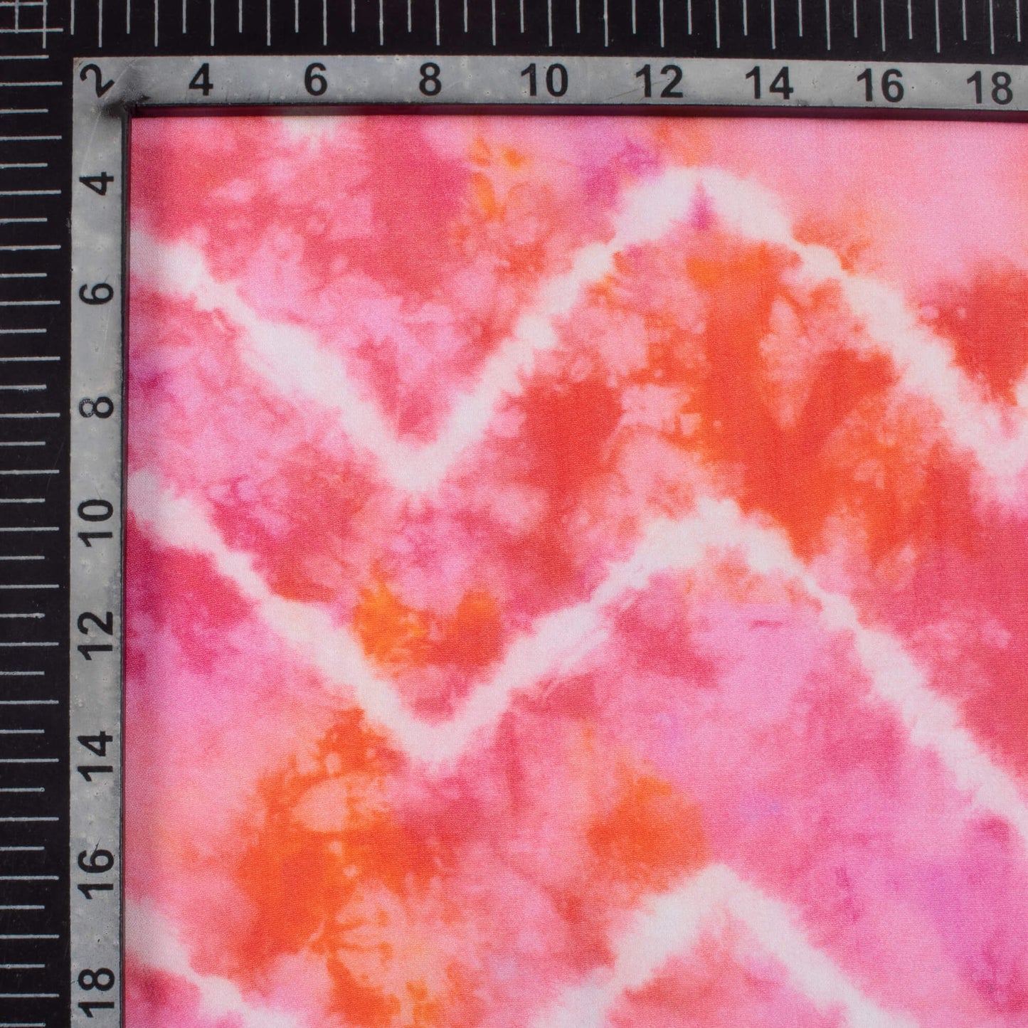 Taffy Pink And Orange Tye And Dye Pattern Digital Print Pure Georgette Fabric