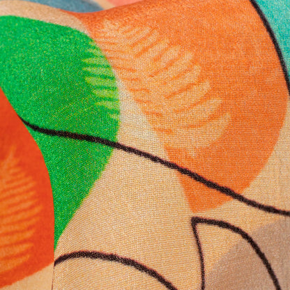 Multi-Color Geometric Pattern Digital Print Viscose Natural Crepe Fabric