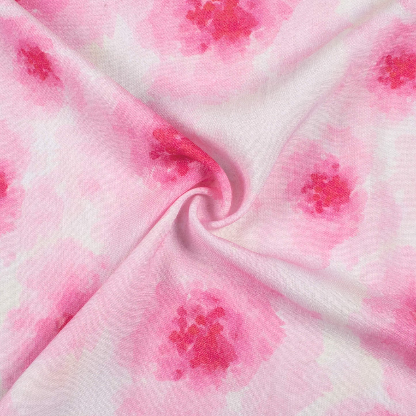 Magenta Pink And White Shibori Pattern Digital Print Viscose Rayon Fabric (Width 58 Inches)