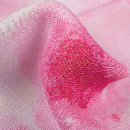 Magenta Pink And White Shiiborii Pattern Digital Print Viscose Rayon Fabric (Width 58 Inches)