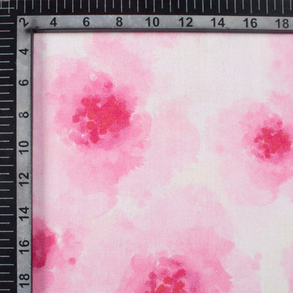 Magenta Pink And White Shiiborii Pattern Digital Print Viscose Rayon Fabric (Width 58 Inches)