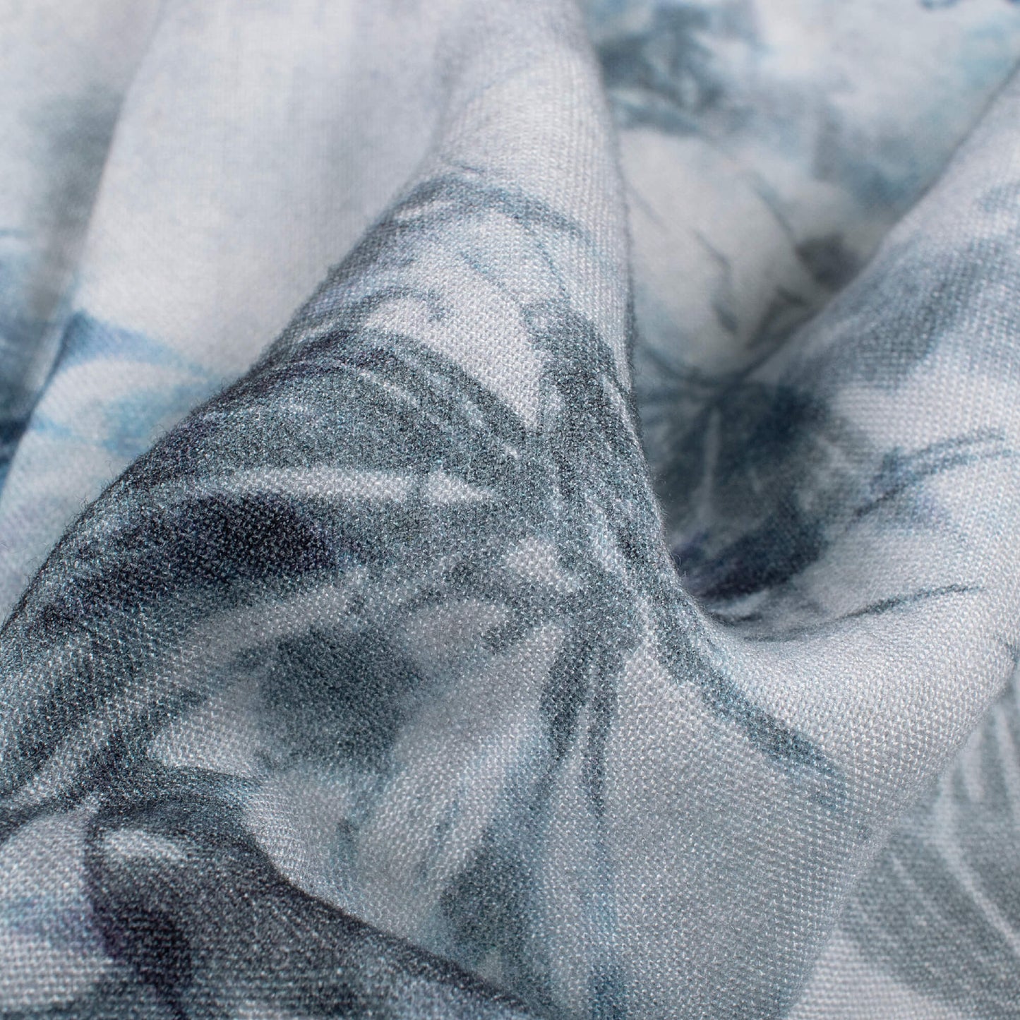 Anchor Grey And White Butterfly Pattern Digital Print Viscose Rayon Fabric (Width 58 Inches)