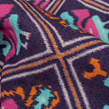 Dark Purple And Fuchsia Pink Patolaa Pattern Digital Print Viscose Rayon Fabric (Width 58 Inches)