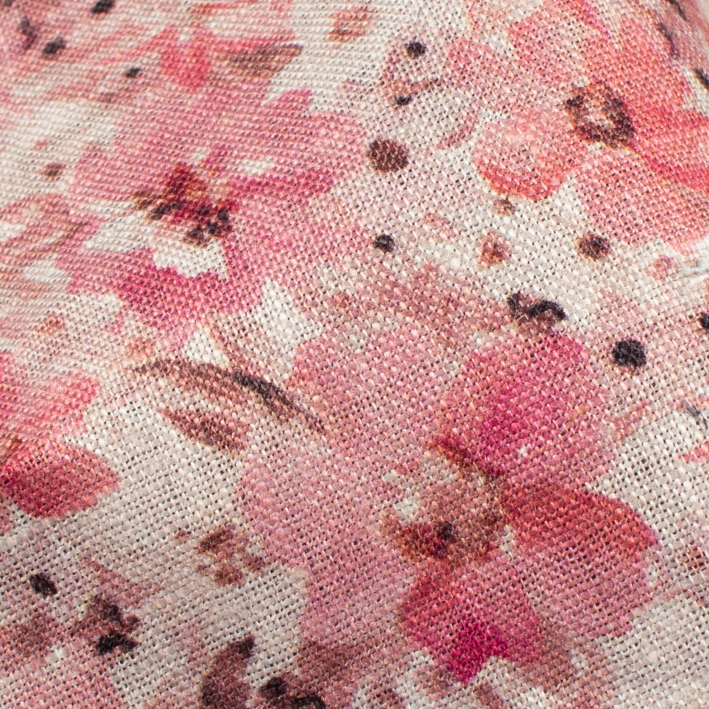 Pink And White Floral Pattern Digital Print Premium Swiss Linen Fabric