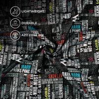 Black And White Newspaper Pattern Digital Print Twill Fabric (Width 56 Inches)