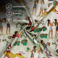 Multi-Color Quirky Pattern Digital Print Twill Fabric (Width 56 Inches)