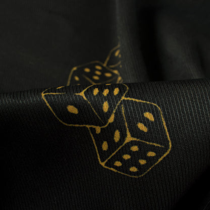 Dark Brown And Royal Yellow Abstract Pattern Digital Print Twill Fabric (Width 56 Inches)