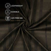 Dark Brown And Black Checks Pattern Digital Print Twill Fabric (Width 56 Inches)