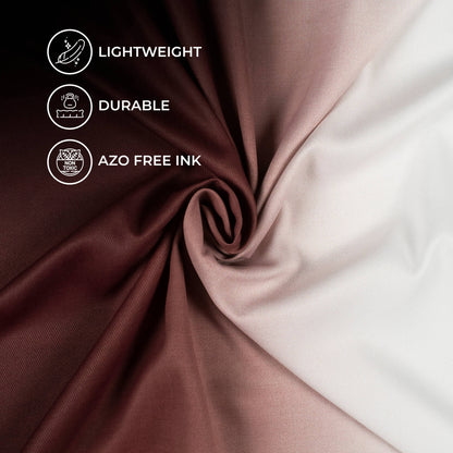 Pecan Brown And White Ombre Pattern Digital Print Twill Fabric (Width 56 Inches)