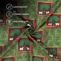 Fern Green Pichwaii Pattern Digital Print Poly Cambric Fabric