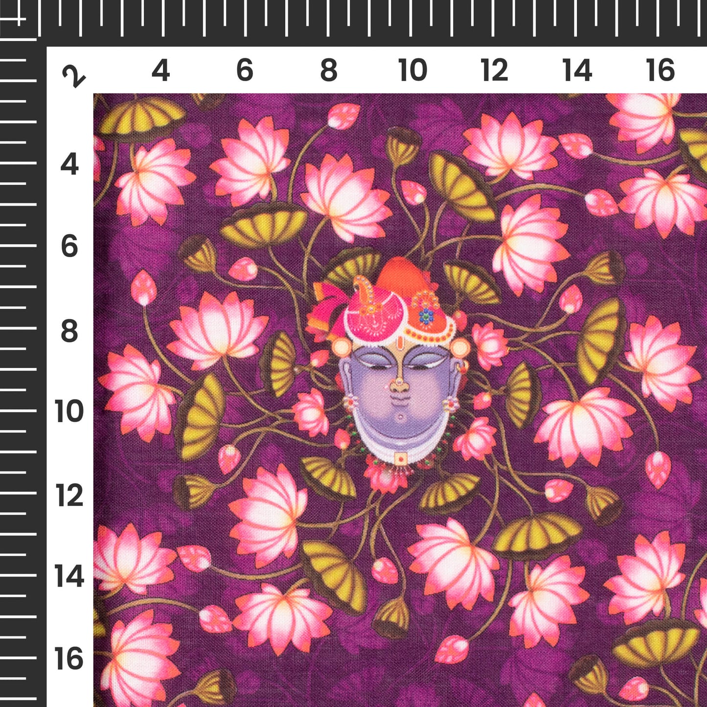 Magenta Purple And Taffy Pink Pichwaii Pattern Digital Print Poly Cambric Fabric