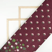 Hickory Brown And Baby Pink Pichwaii Pattern Digital Print Poly Cambric Fabric