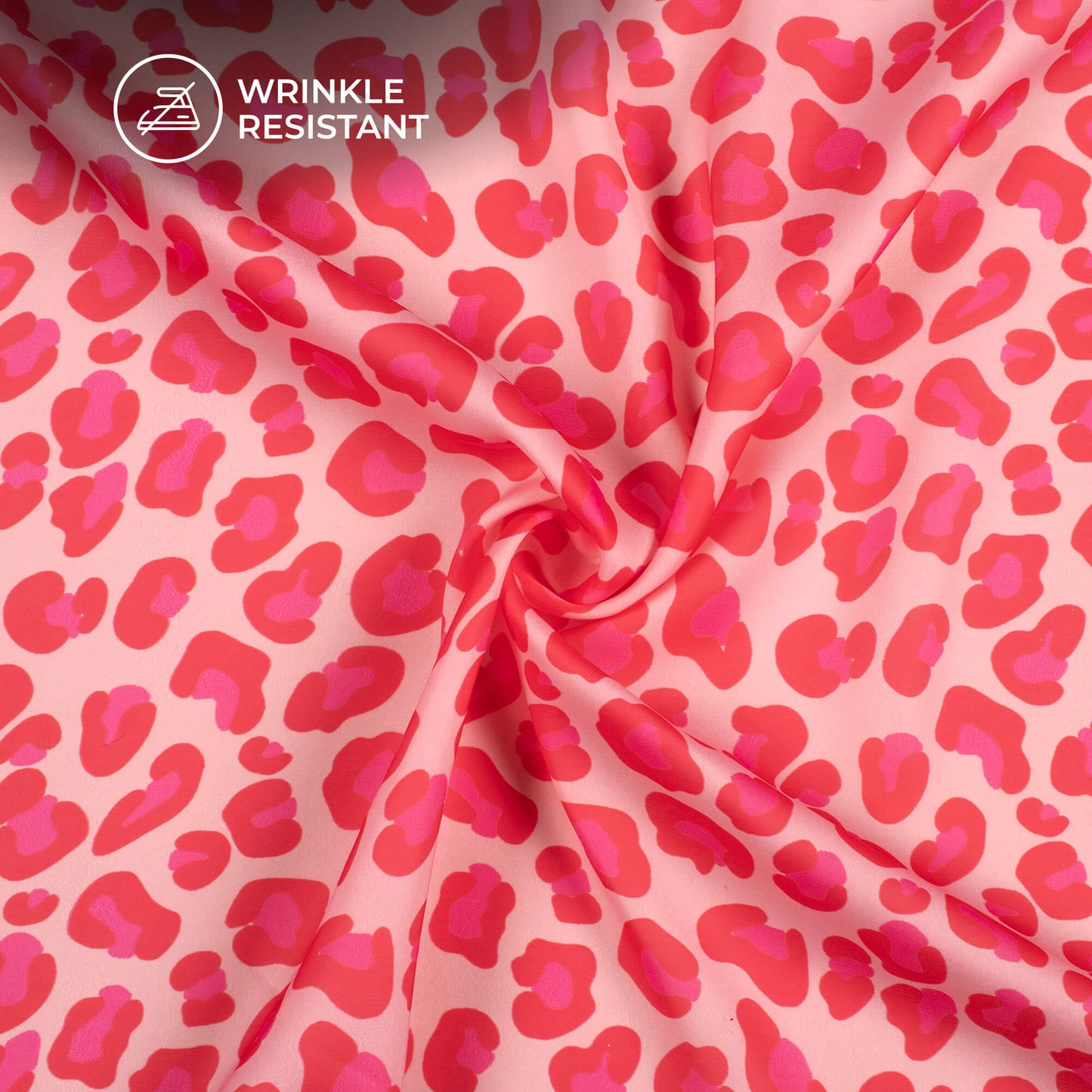 Hot Pink Animal Digital Print Imported Satin Fabric