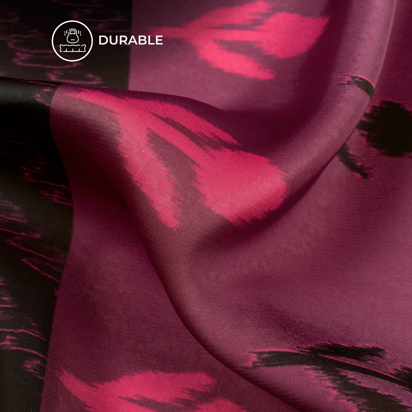 Punch Pink Daman Digital Print Imported Satin Fabric