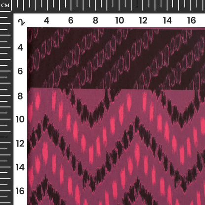 Punch Pink Daman Digital Print Imported Satin Fabric