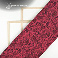 Punch Pink Floral Digital Print Imported Satin Fabric