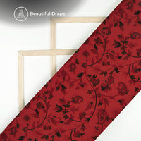 Vermilion Red Paisley Digital Print Imported Satin Fabric