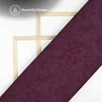 Wine Purple Floral Digital Print Imported Satin Fabric