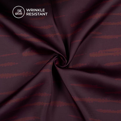 Wine Purple Shiiborii Digital Print Imported Satin Fabric