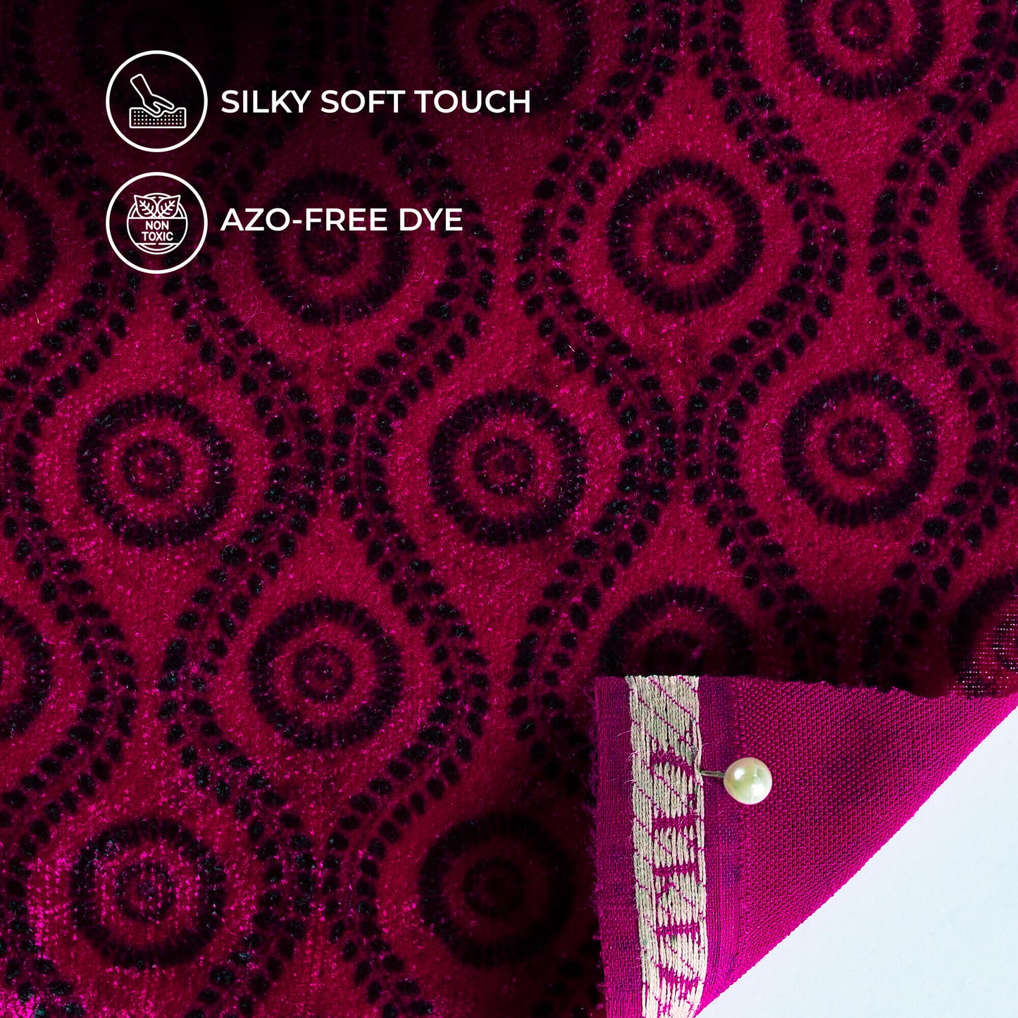 Pink Trellis Pattern Digital Print Premium Velvet Fabric