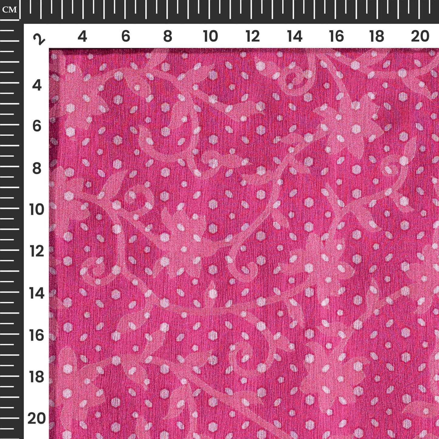 Thulian Pink Abstract Pattern Digital Print Floral Brasso Fabric