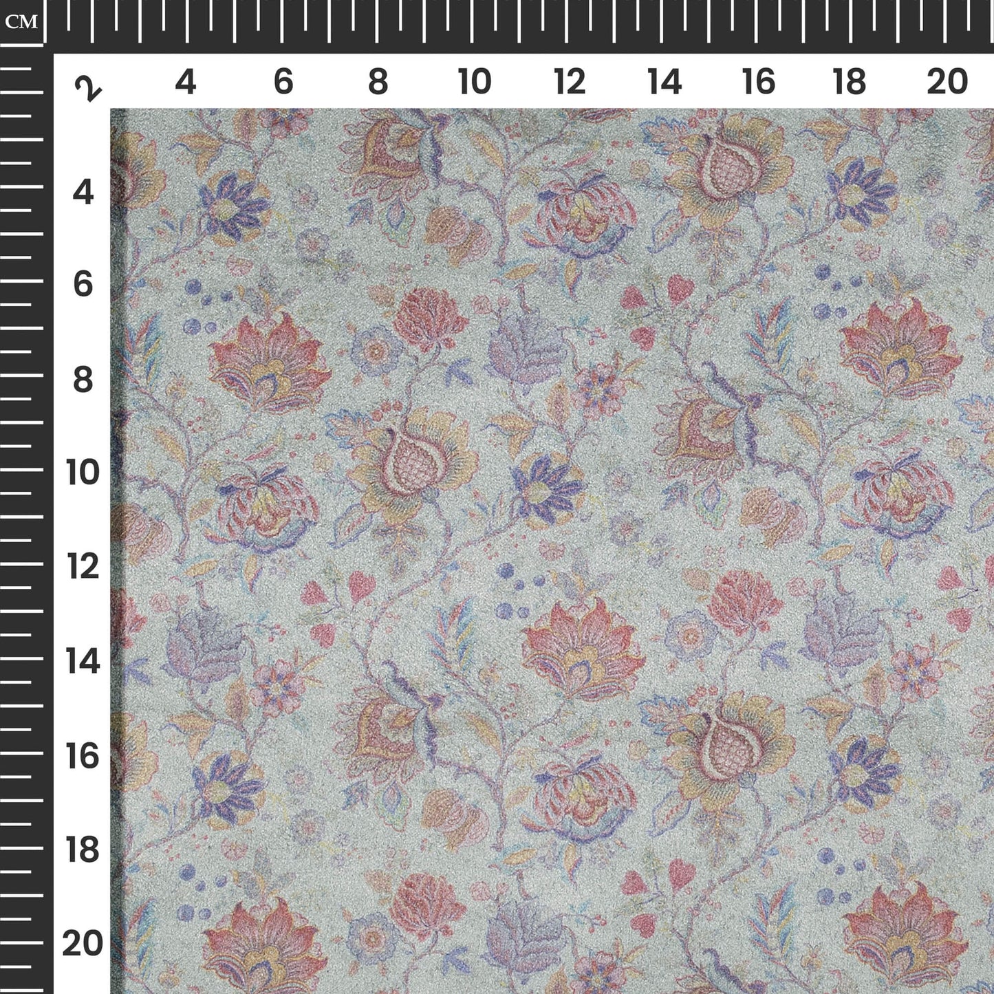 Classic Floral Printed Deluxe Suede Fabric