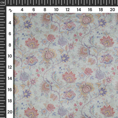 Classic Floral Printed Deluxe Suede Fabric