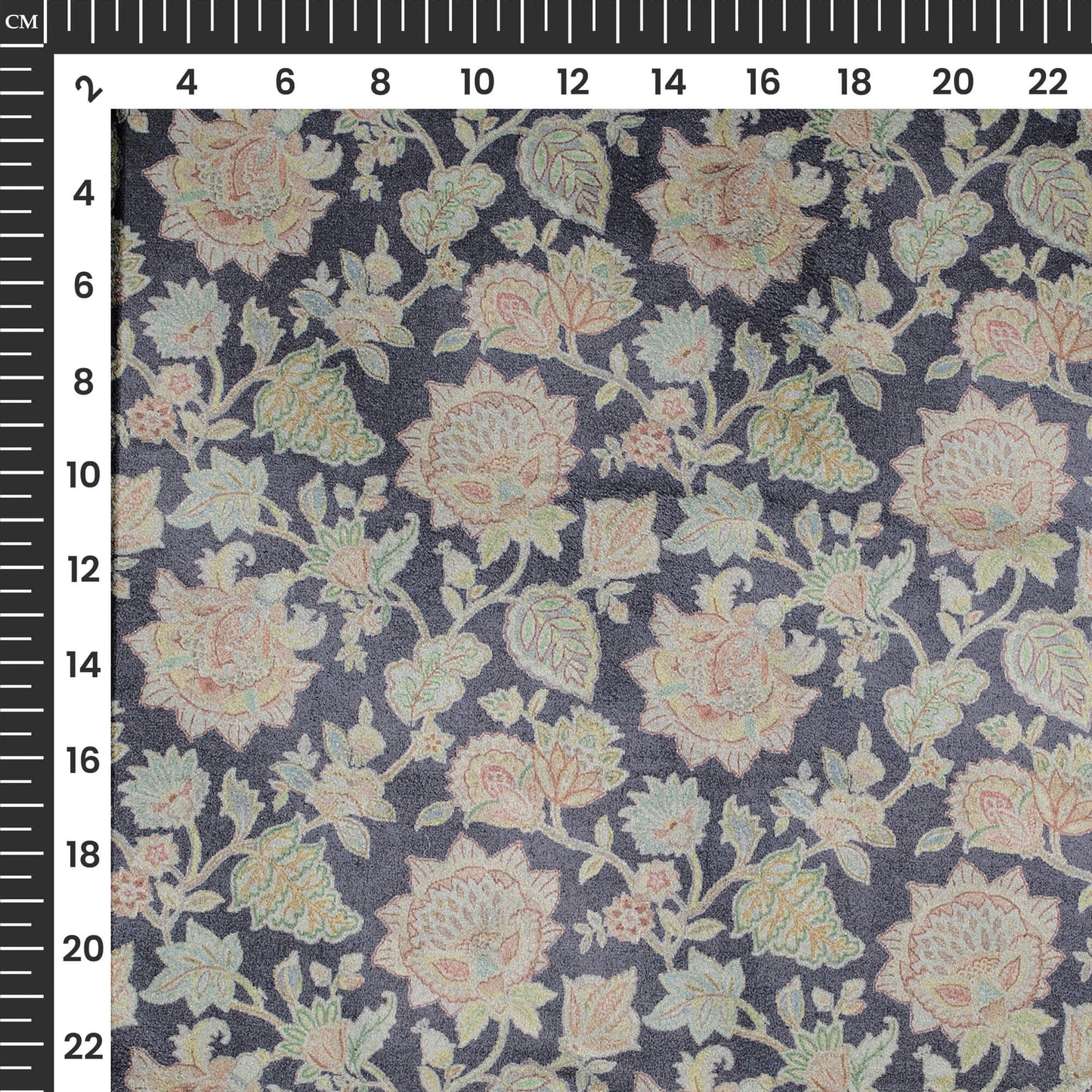 Ethnic Floral Printed Deluxe Suede Fabric