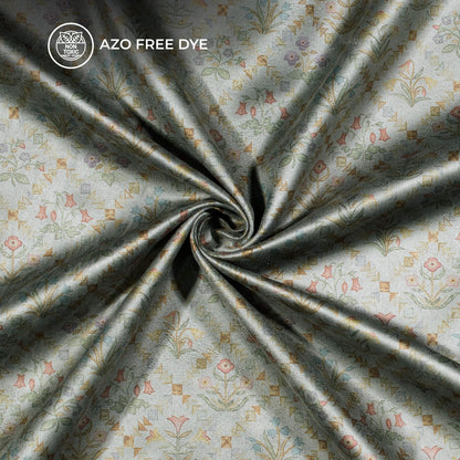 Geomatric Floral Printed Deluxe Suede Fabric