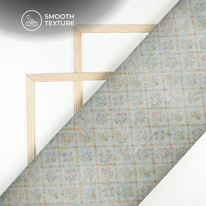 Geomatric Floral Printed Deluxe Suede Fabric
