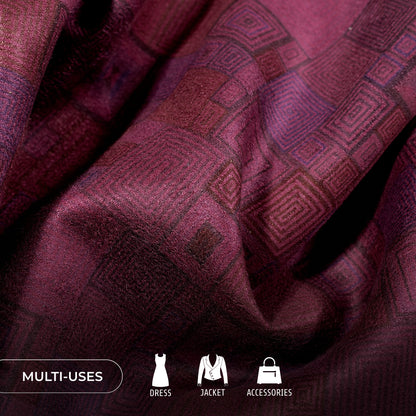 Trendy Geomatric Printed Deluxe Suede Fabric