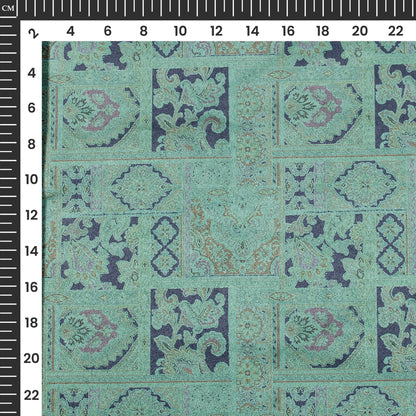 Ethnic Floral Printed Deluxe Suede Fabric