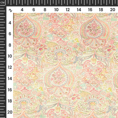 Ornate Paisley Printed Deluxe Suede Fabric
