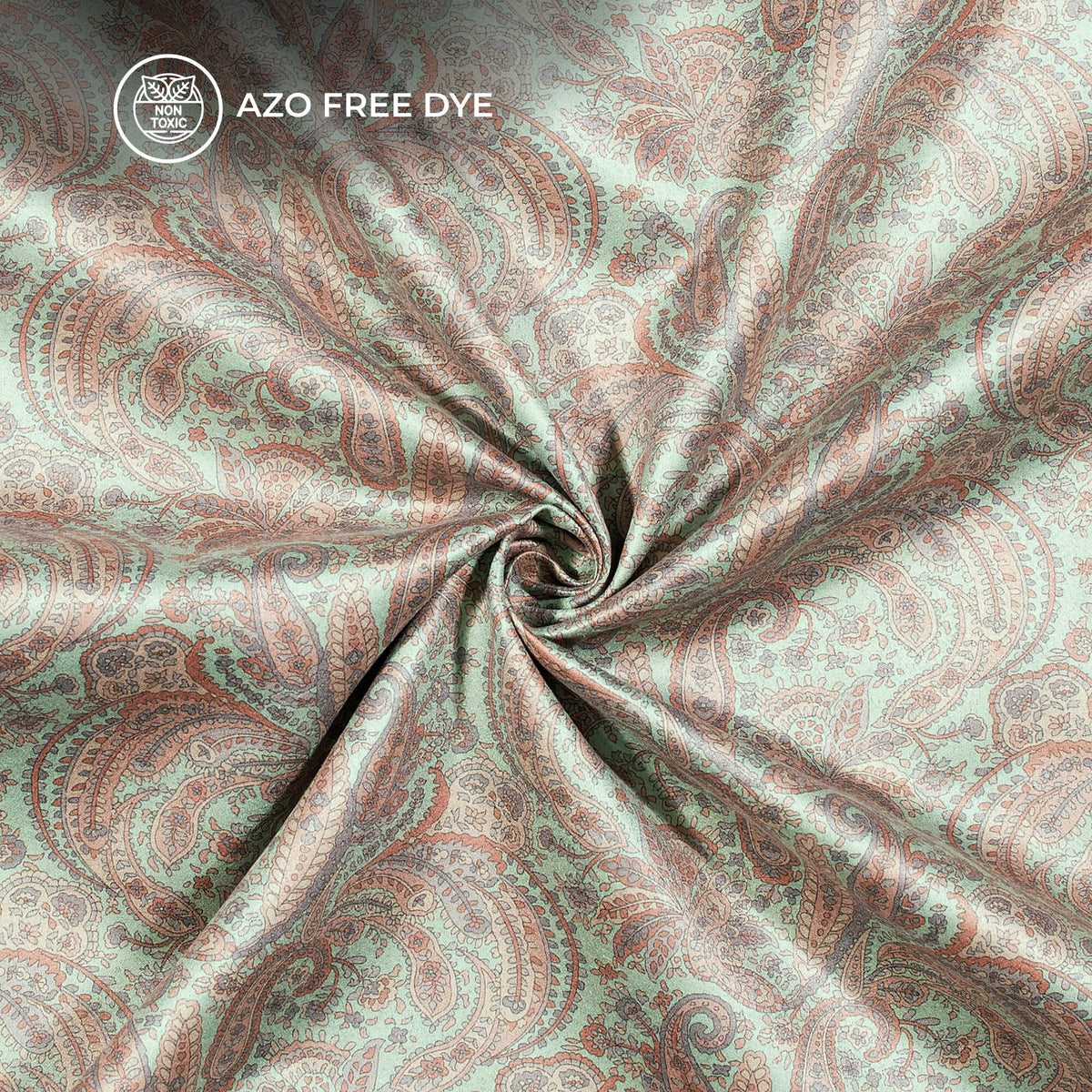Floral Paisley Printed Deluxe Suede Fabric
