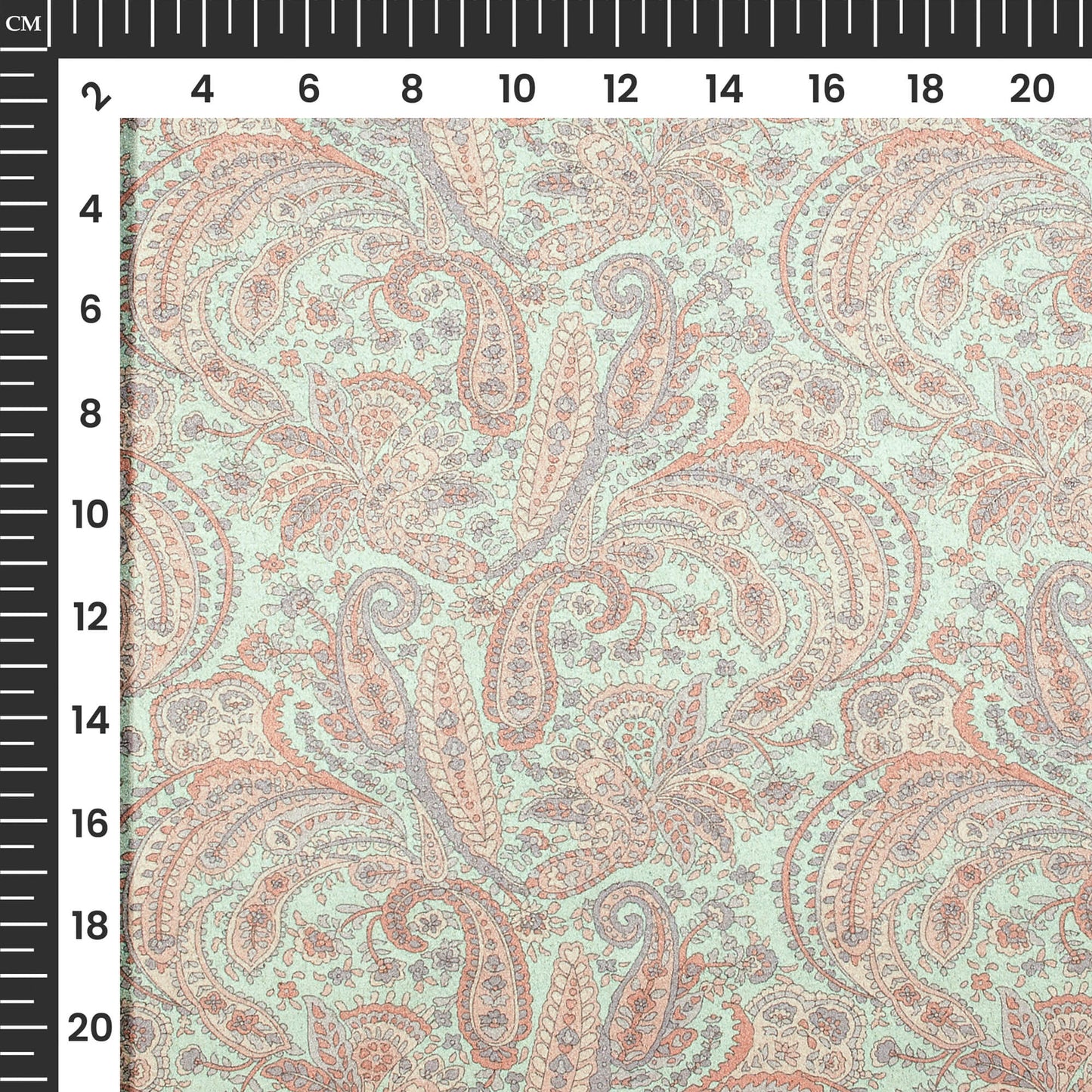 Floral Paisley Printed Deluxe Suede Fabric