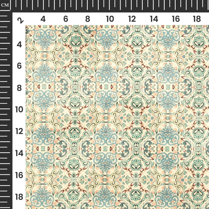 Seamless Ethnic Printed Deluxe Suede Fabric