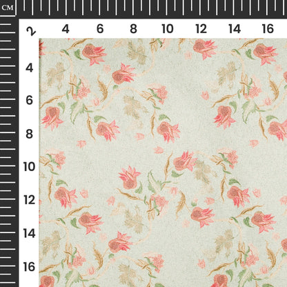 Royal Floral Printed Deluxe Suede Fabric