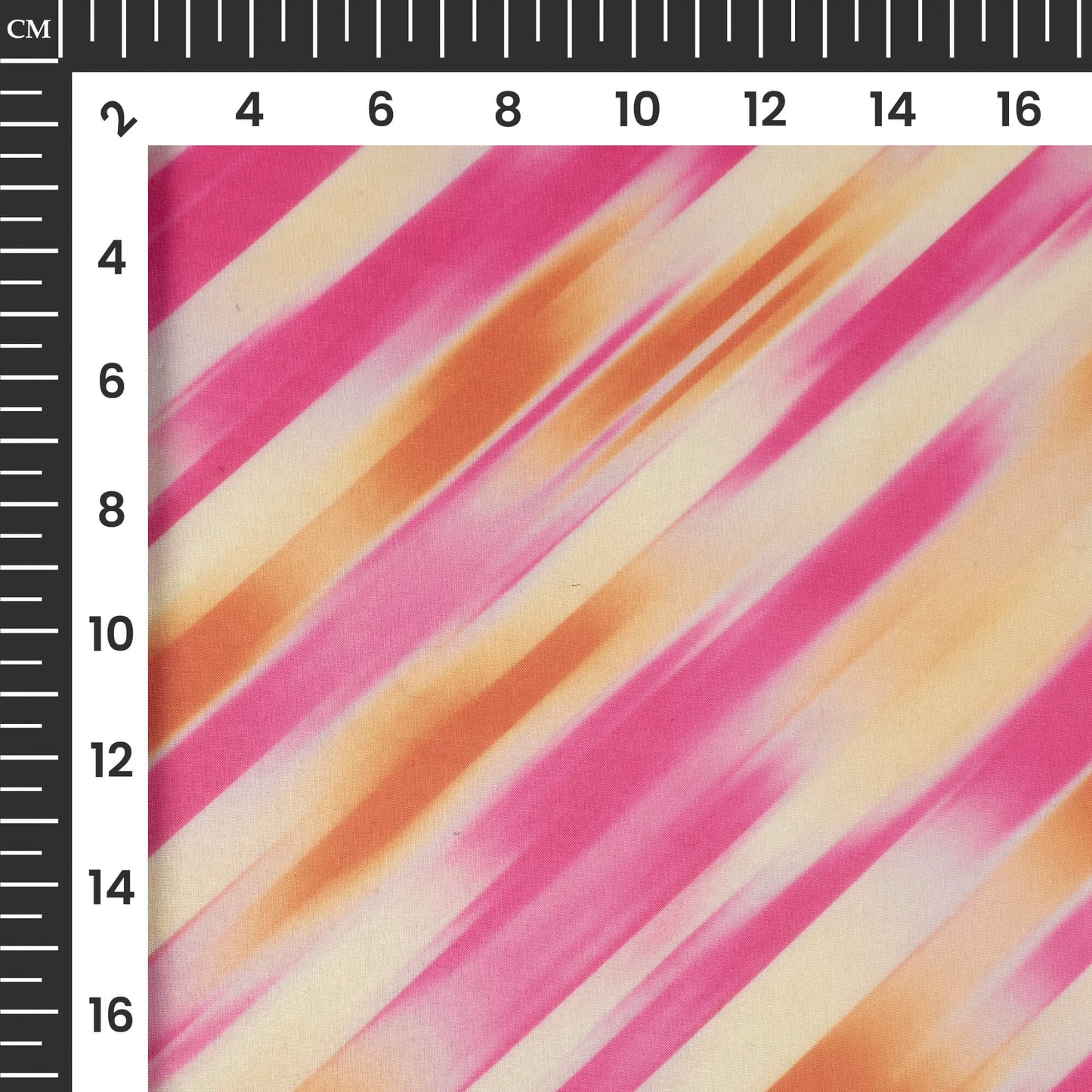 Hot Pink And Orange StripesStripes Printed Liquid Organza Fabric