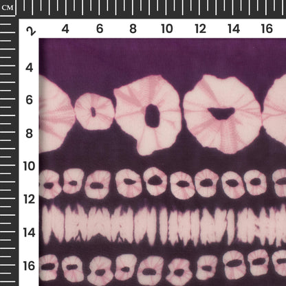 Purple Shiiborii Printed Organza Satin Fabric