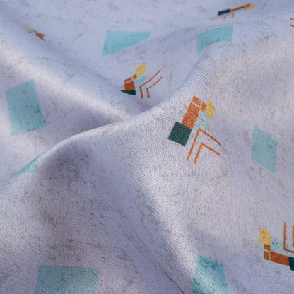 Slate Blue Abstract Printed Exclusive Shirting Fabric