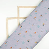 Slate Blue Abstract Printed Exclusive Shirting Fabric
