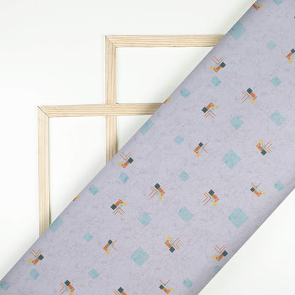 Slate Blue Abstract Printed Exclusive Shirting Fabric