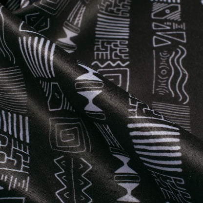 Black Abstract Printed Exclusive Shirting Fabric