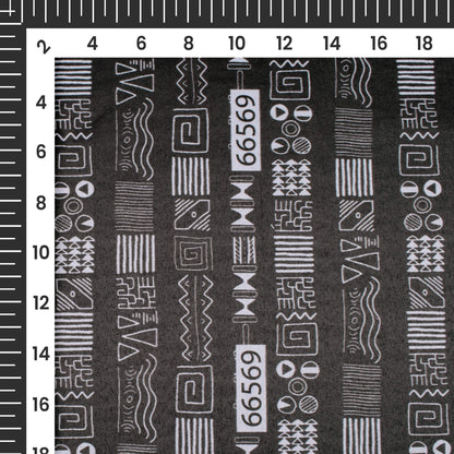 Black Abstract Printed Exclusive Shirting Fabric