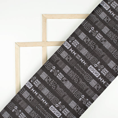 Black Abstract Printed Exclusive Shirting Fabric