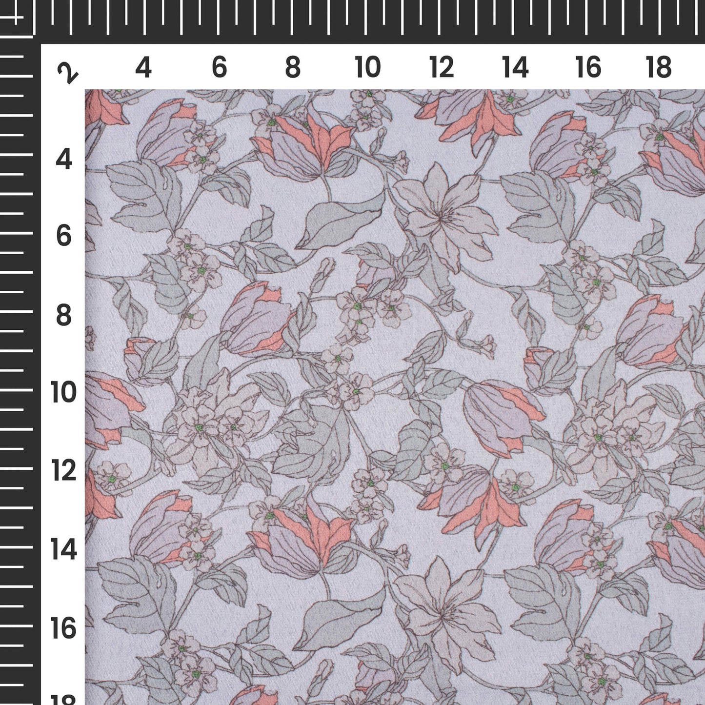 Slate Blue Floral Printed Exclusive Shirting Fabric