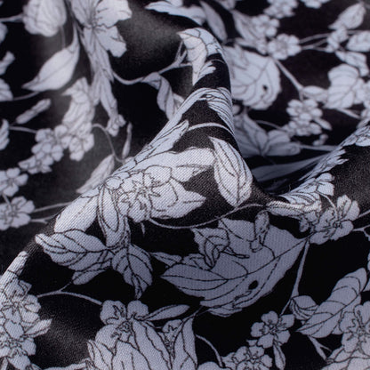 Black Floral Printed Exclusive Shirting Fabric