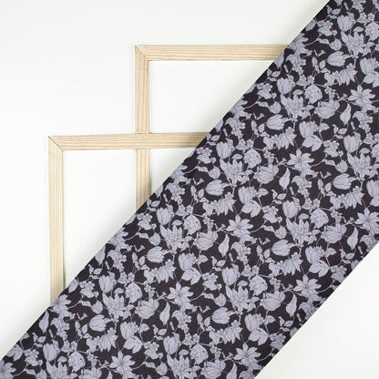 Black Floral Printed Exclusive Shirting Fabric