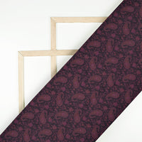 Wine Purple Paisley Printed Exclusive Shirting Fabric