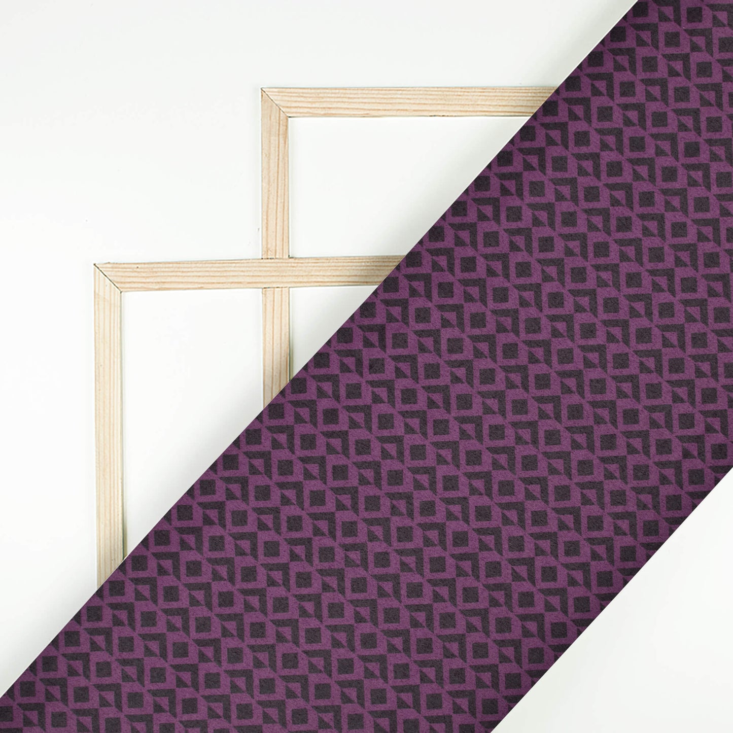 Wine Purple Geometric Printed Exclusive Shirting Fabric